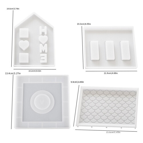 Kerzenhalter Silikonform 3D Haus- Siebenteiliges Set 2