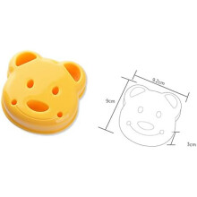Mini Cartoon Shapes Sandwich Cutter, Food Grade Plastic Easy Two Steps for Kids Bento Box, Healthy Food Attitude Bear Shape Uncrustable Sandwiches