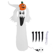 Scary Halloween Inflatables Outdoor Decorations Built-In LED Lights Spooky Ghost Wind-Resistant Giant Ghost Inflatable Easy Setup Halloween Party
