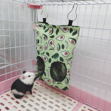 Wiederverwendbare Hasenheu-Futtertasche aus Oxford-Stoff — Avocado-Muster, Groß