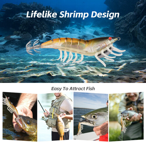 Hybrid Shrimp EGI Köder 115mm 20g Glow Nachtangelausrüstung 1