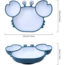 Prato para Bebê com Base de Ventosa Antiderrapante, Prato de Silicone com Ventosa para Alimentação Independente que Promove Habilidades de