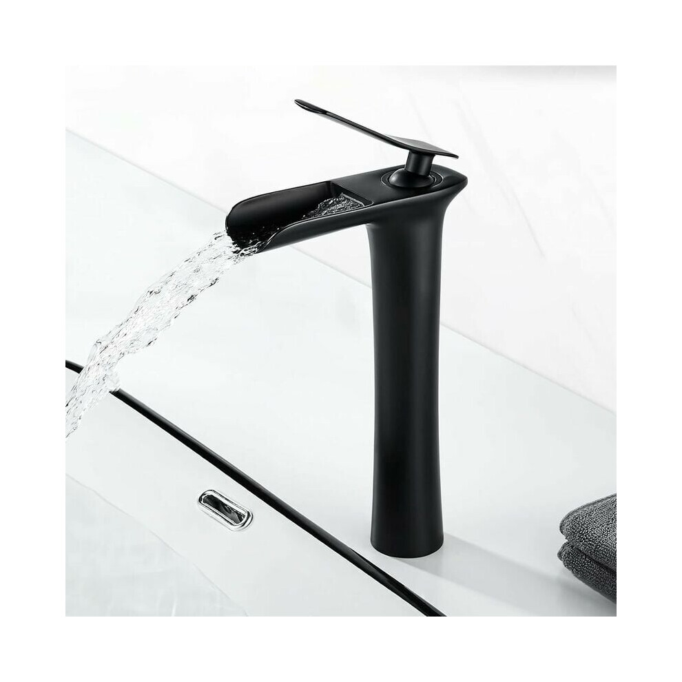 Luxurious Bathroom Faucet, Spout Height Of 235Mm With Waterfall-Shaped Spout For Dramatic Effect, Ceramic Valve For Water Efficiency, Non-Slip Handle 9441426921660
