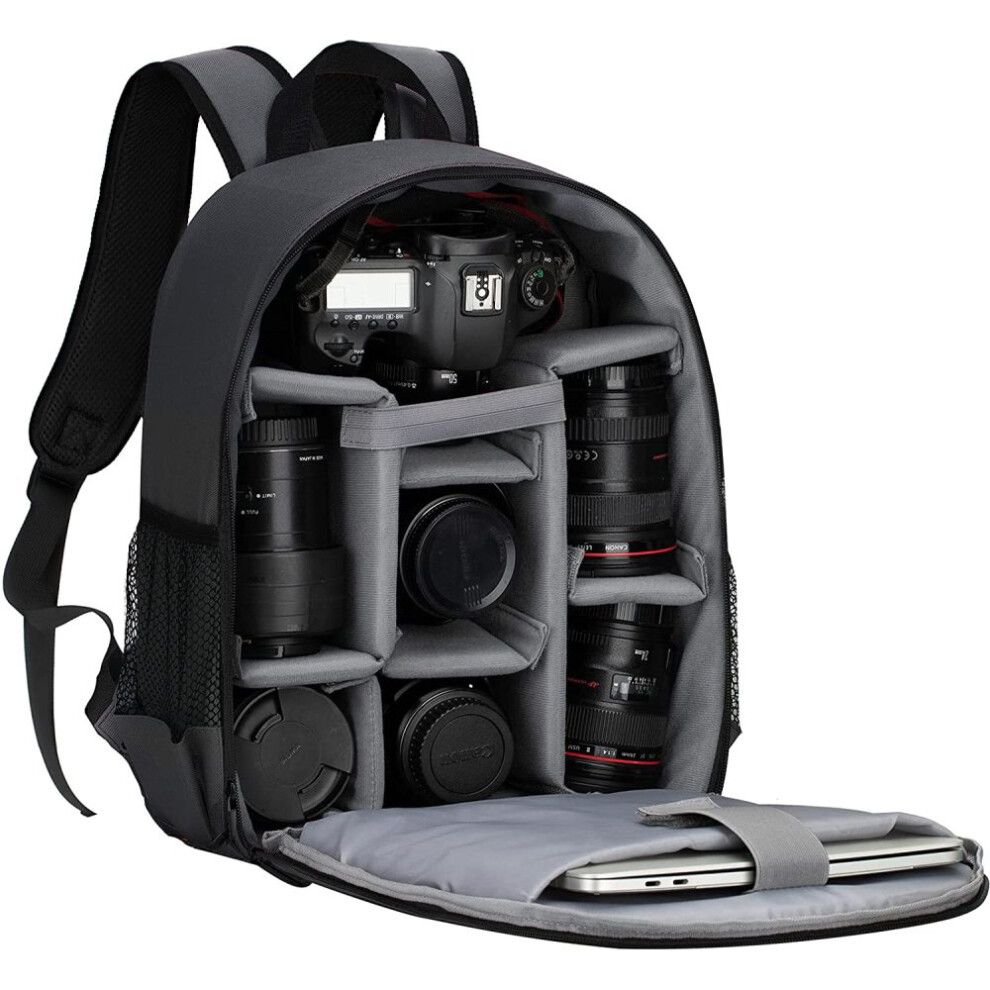 Photographer's Sanctuary: Durable Waterproof Nylon Dslr Backpack, Shockproof Partition For Quick Access To Your Gear, With Lightweight And Blue 9128293688079