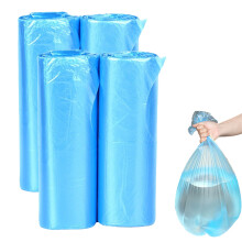 Drawstring Trash Bags, Leakproof Multipurpose Bags For Safe Disposal, Biodegradable Trash Bags With Strong Drawstrings, 100 Counts (Blue)