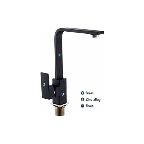 Ceramic Valve Faucet, Hot and Cold Water Control, Brass Materials with Single Handle 2
