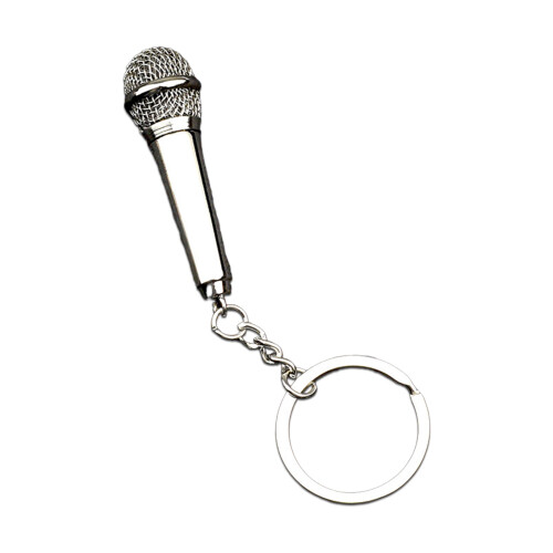 Mikrofon-Schlüsselanhänger,-Silber