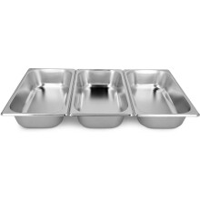 Durable Catering Food Pan, Stainless Steel Steam Table Pan for Restaurant Buffet Serving, Space-saving Anti-jam Stacking Design, 3PCS