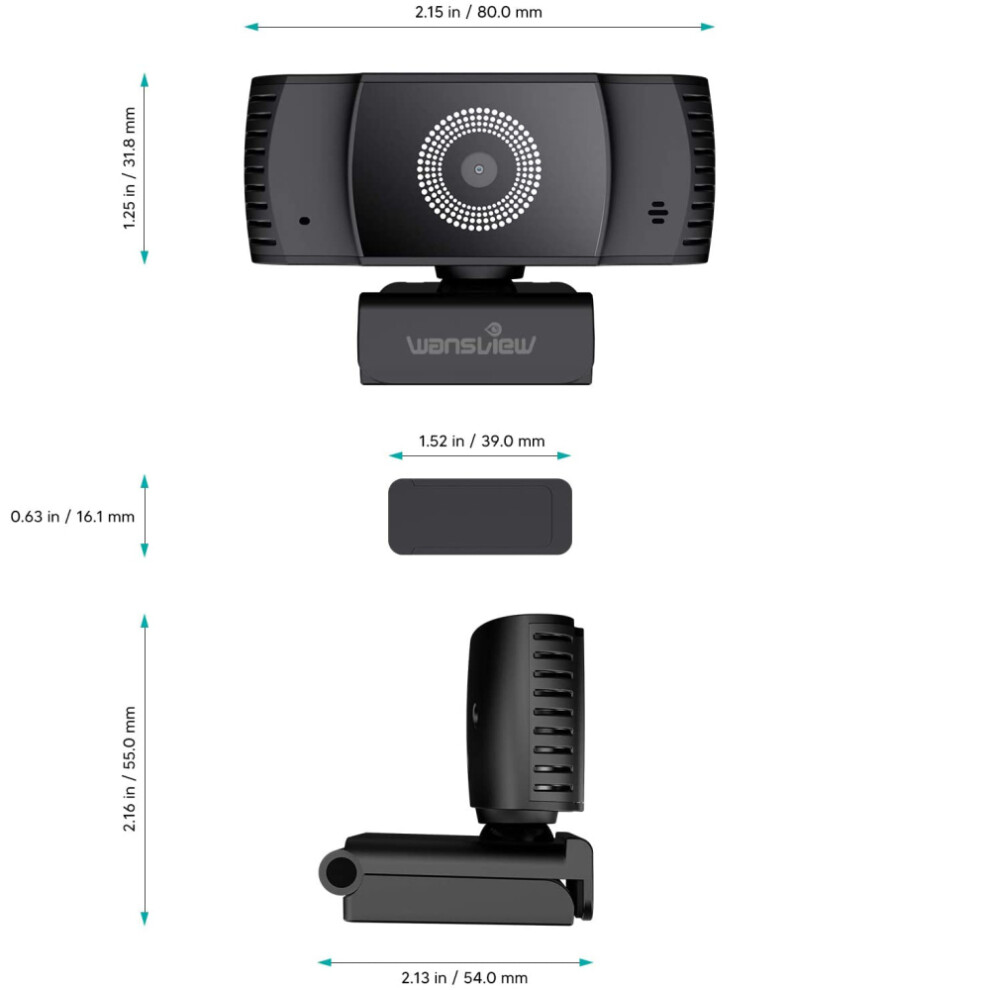 High-Definition Webcam, Full Hd 1080P Webcam With Optical Glass Lens And Cmos Sensor For Crisp Video, Automatic Correction For Optimal Visuals Light 9169997047137