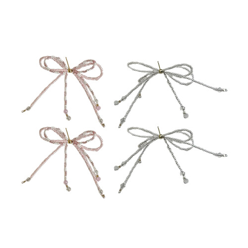 Boucles d'oreilles à clous avec nœud papillon, anneaux-Rose 1
