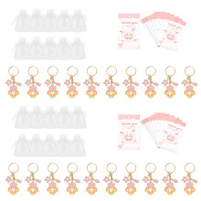 Schlüsselanhänger mit Fußabdruck-Anhänger-Rosa 20-teiliges Set