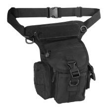 Drop Leg Tasche für Herren, Oxford-Gewebe, 402g, Schwarz, Bauchtasche