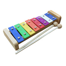 8 Note Xilofono per bambini in alluminio e legno, strumento musicale percussion, lunghezza 16,5 cm
