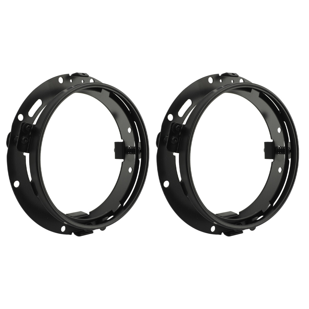 2 Pcs 7In Round Headlight Ring Bracket For Jeep Wrangler Jk & Touring Models 4091375464777