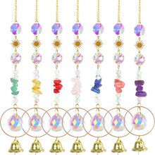Apanhadores de Sol de Cristal Coloridos, Criador de Arco-Íris de Ametista Curativa, Decoração de Janela da Sorte, Apanhadores de Sol de Cristal