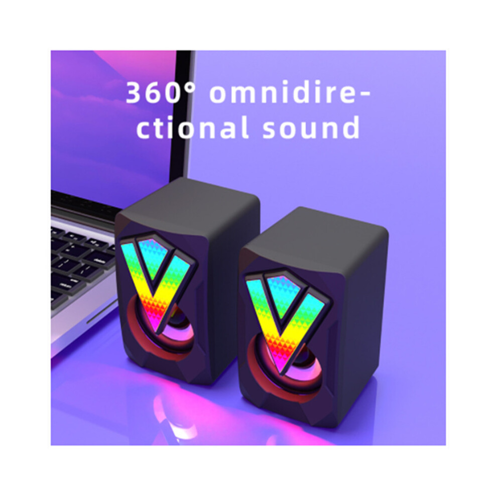 3Wx2 Stereo Speakers With Rgb Lights And Usb/Aux Dual Input 7891369301739