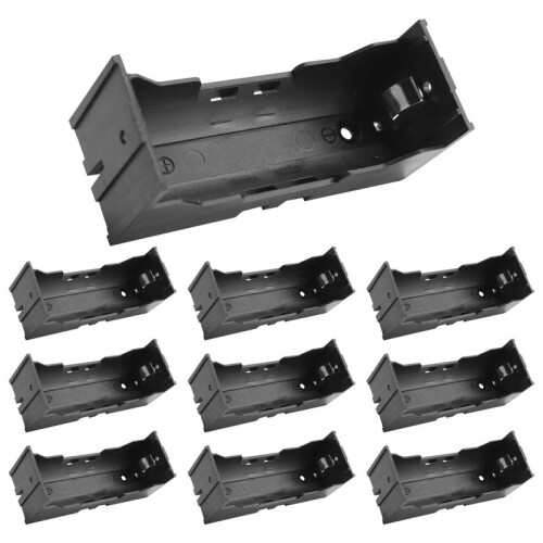 Plastic Single 26650 Battery Holder Case Storage Box 10Pcs Black