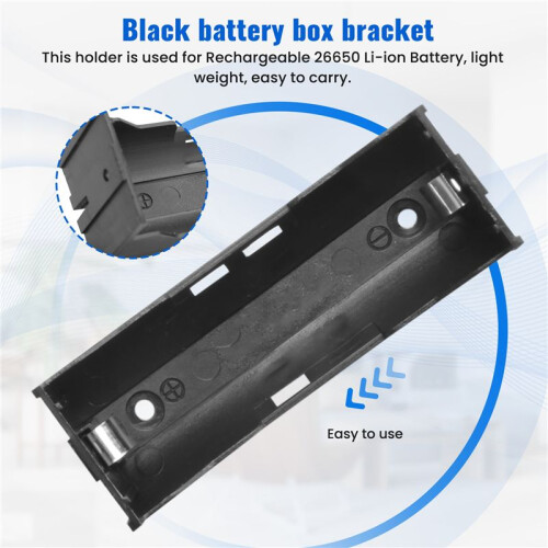 Plastic Single 26650 Battery Holder Case Storage Box 10Pcs Black 2