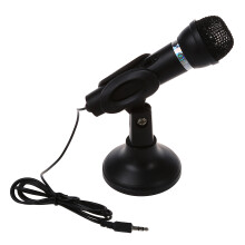 Omnidirectional Laptop PC Computer 3.5mm Network Stand phone Mike Black