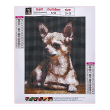 Volle Runde Diamant Stickerei Chihuahua, 5D Diamant Malerei, Hund Niedlich Haustier Diamant Bild Von Strass Wohn Kultur