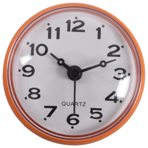 7cm Waterproof Kitchen Bathroom Shower Clock Suction Cup Sucker Wall Orange 2
