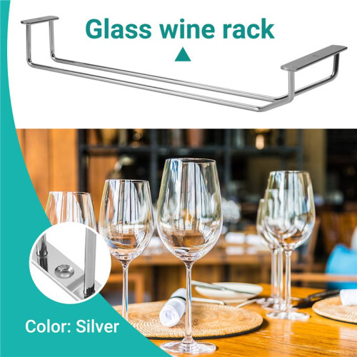 Glas Wein Champagner Cup Hangers Rack Halter mit Schrauben (Silber) 1