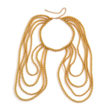 Chaîne de corps en perles sophistiquée, chaîne-Couleur or 1608