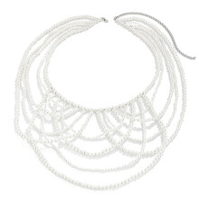 Chaîne de corps en perles réglable et élégante avec-Blanc 1615