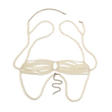Sophisticated Bead Body Chain Shoulder Chain Waist-White 1609