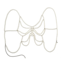 Stylish Adjustable Beaded Body Chain with Unique-White 1637