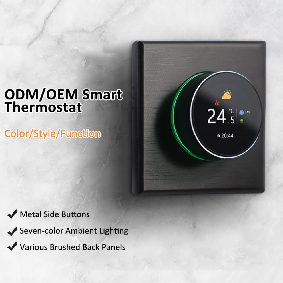 Wifi Color Screen Rotary Thermostat, 86*86*55Mm, Black/Gray/Gold 7901369302633