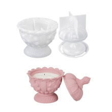 Silicone Mold Flower Pattern Candle Cup Molds DIYs Handmade-A