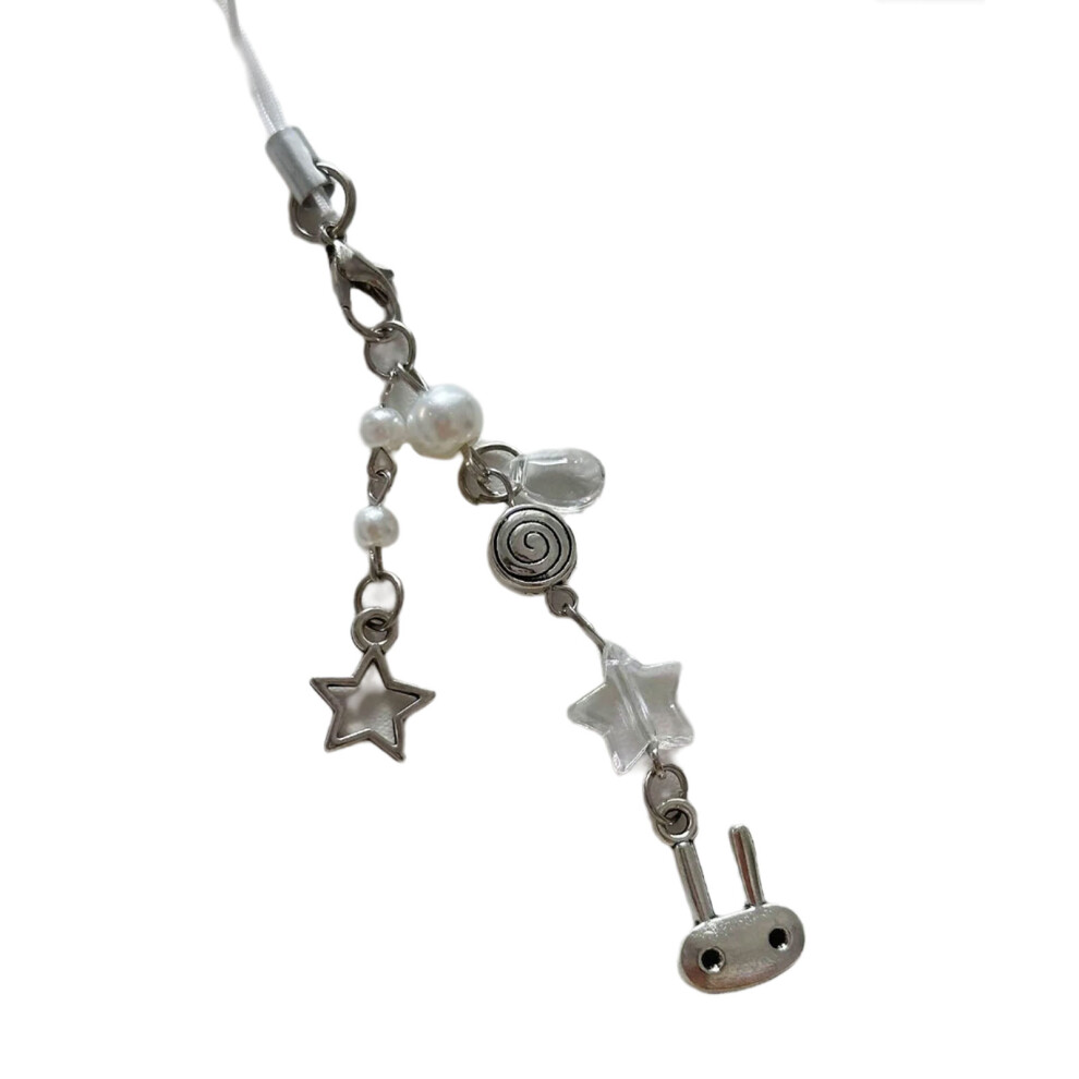 Vibrant Beaded Mobile Phone Charm Chain Eye Catching Keyring 7732000805479