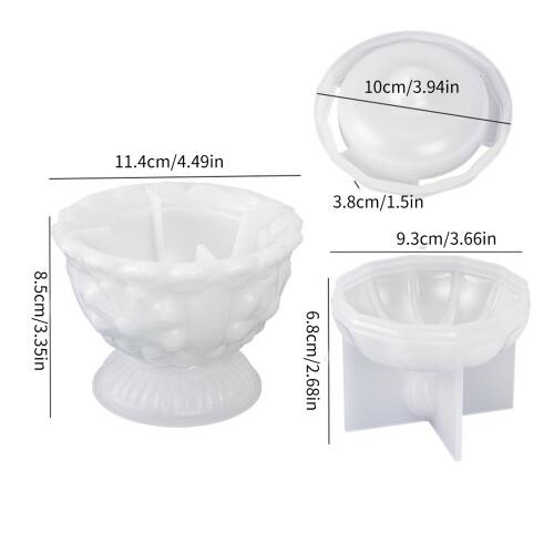 Silicone Mold Flower Pattern Candle Cup Molds DIYs Handmade-A 2