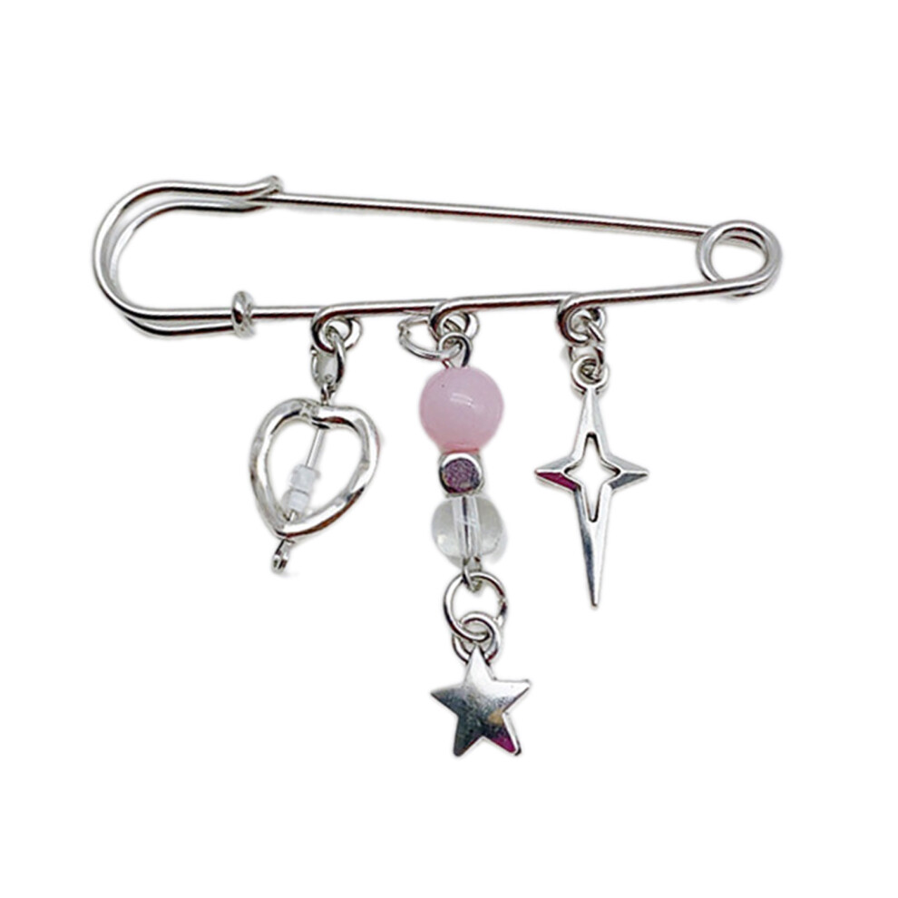 Pink Fish Star Shells Pendant Brooch Sweater Lapel Pin- Style 3
