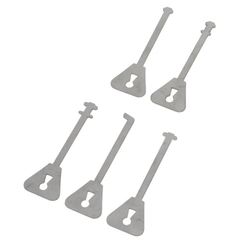 5PCS Stainless Steel Skeleton Lock Key Set - Multi-Shape Master Keys