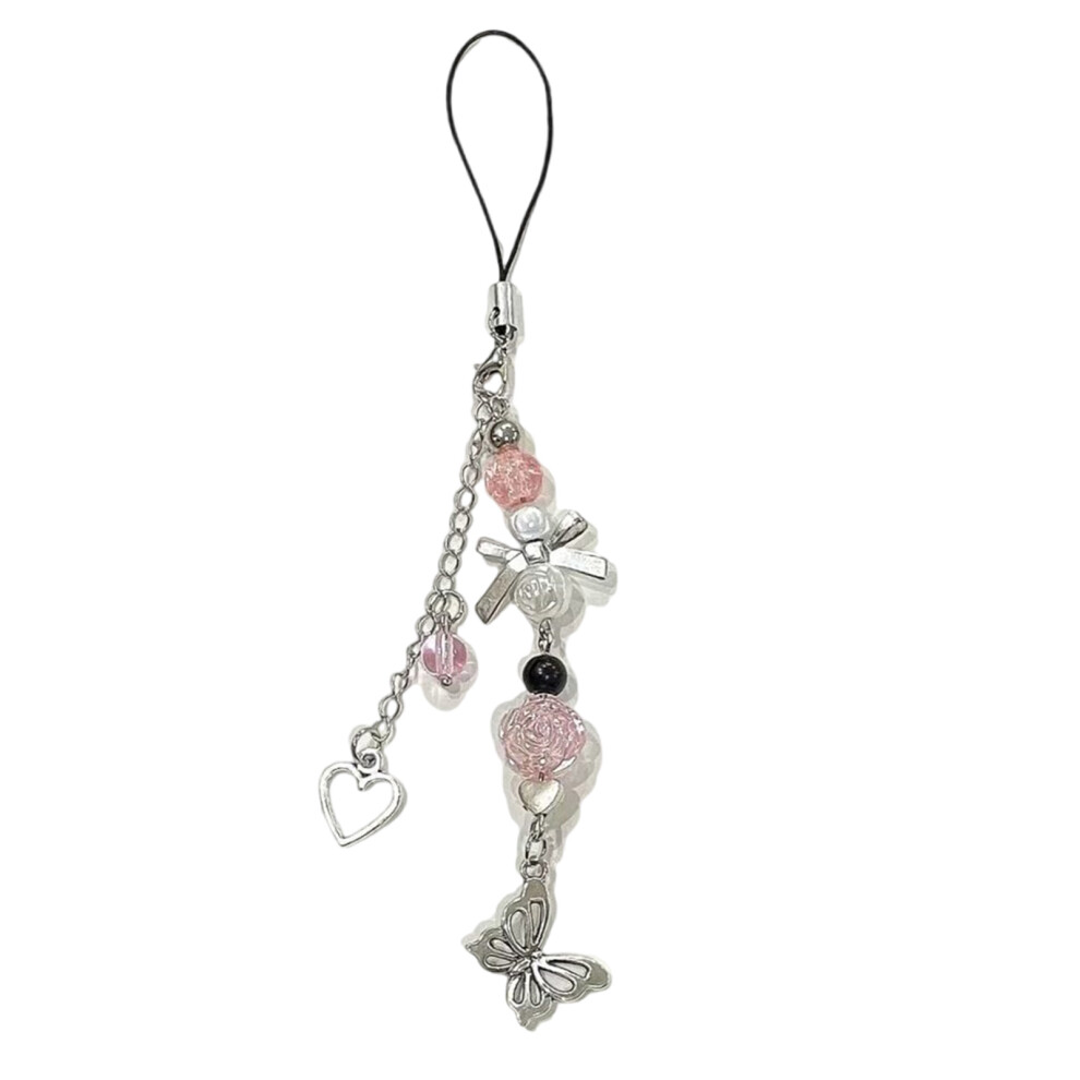 Handmade Beaded Phone Chain Bowknot Cellphone Charm Unique-3 7732000770579
