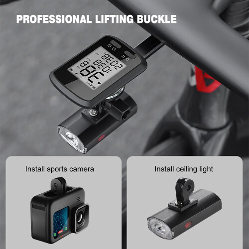 Bike Computer Mount - Aluminum 145mm Black, 180 Adjustable 1