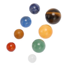 8Pcs Solar System Crystal Stones Planet Stress Balls, Palm Size for Meditation & Healing