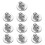 10pcs Round Disc Earring Stoppers Butterfly Clasp-Silver 8mm 1