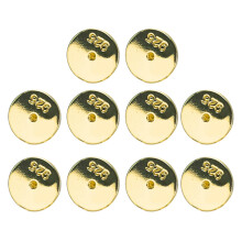 10pcs Round Disc Earrings Back Ear Studs Stoppers-Gold 8mm