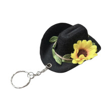 Porte-clés de chapeau à fleurs-Fleur de tournesol noire