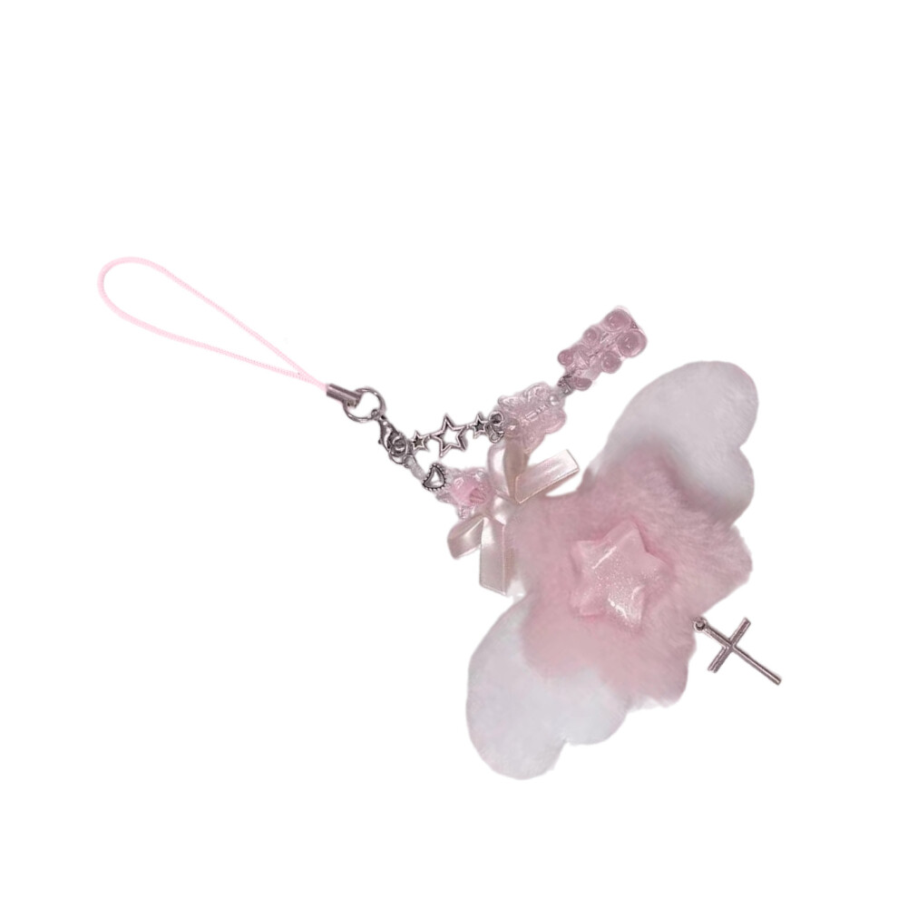 Delicate Phone Lanyard Key Chain Bag Backpack Decoration- Pink 7732000771279