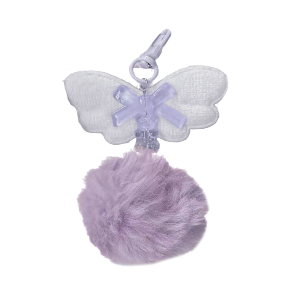Plush Wing Phone Lanyard Lovely Bear Phone Chain- Purple 7732000771408
