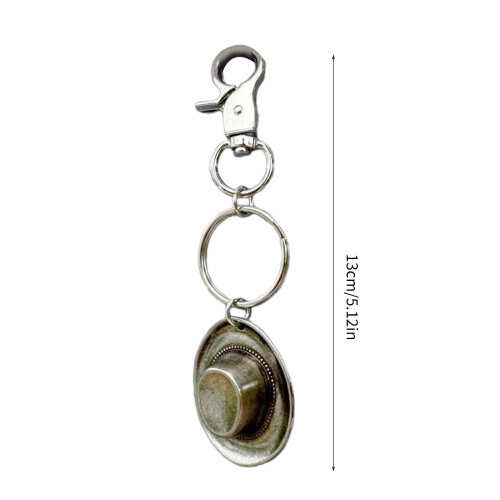 Porte-clés chapeau de Cowboy Compact, breloque d'inspiration 2