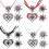 Edelweiss collier boucles d'oreilles ensemble pendentif-Noir 2