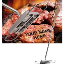 Marchio a fuoco artigianale in ghisa per barbecue, ideale per messaggi personalizzati, facile da pulire, un capolavoro per grigliate gourmet.