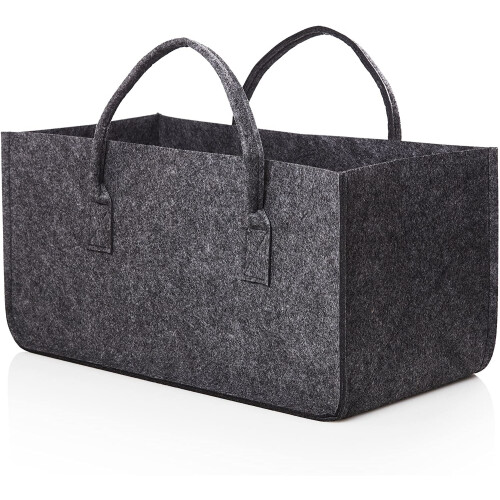Anthracite Foldable Firewood Holder, Large Capacity And Extra Thick Felt Ensure Durability And Practicality 1