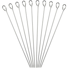 Stainless Steel Barbeque Rods, Multi-Use Skewers For Meat And Vegetables, Reusable, Flat Mouth For Better Grip, Hook At The End Of The Pick,