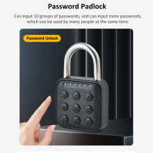 Smart Lock Fingerprint & Password Padlock IP67 Waterproof 77x46x21mm